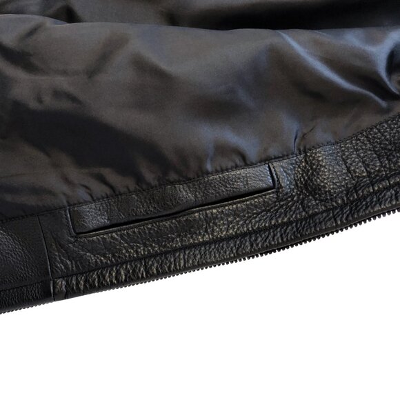 Coach Leather Racer Jacket F86594 BLACK LARGE - Picture 8 of 10